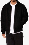 Mnml Open Stitch Knit Bomber Jacket In Black