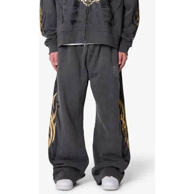 Mnml Oversize Gold Foil Sweatpants In Black
