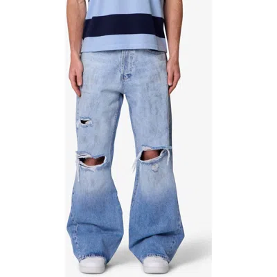 Mnml Painter Ripped Flare Leg Jeans In Blue