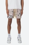 Mnml Paisley Jacquard Knit Shorts In Taupe