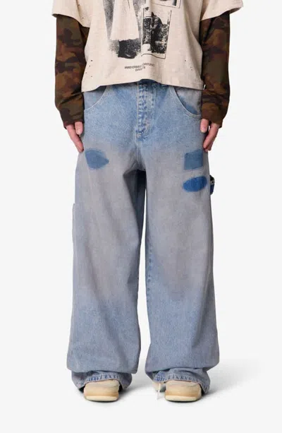 Mnml Patch Mark Rave Baggy Jeans In Blue