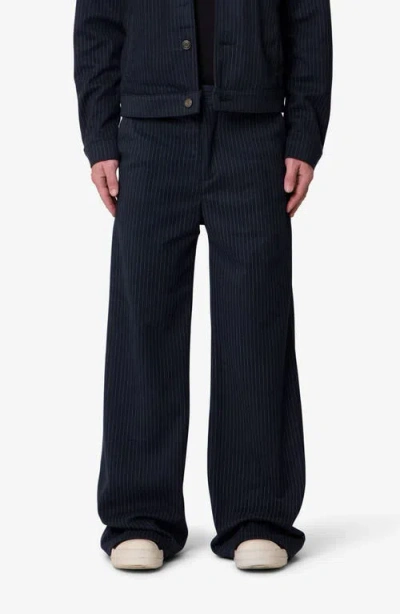 Mnml Pinstripe Bootcut Pants In Blue