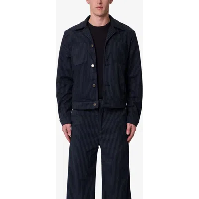 Mnml Pinstripe Trucker Jacket In Blue