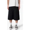 Mnml Pleated Baggy Cotton Blend Shorts In Black