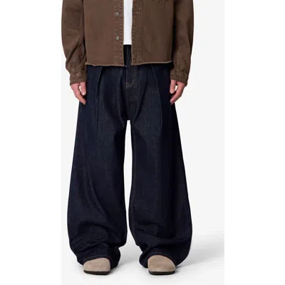 Mnml Pleated Baggy Wide Leg Jeans In Black
