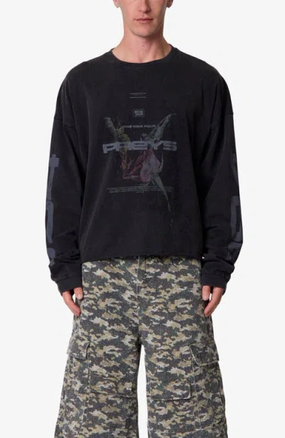 Mnml Preys Long Sleeve Graphic Cotton T-shirt In Black