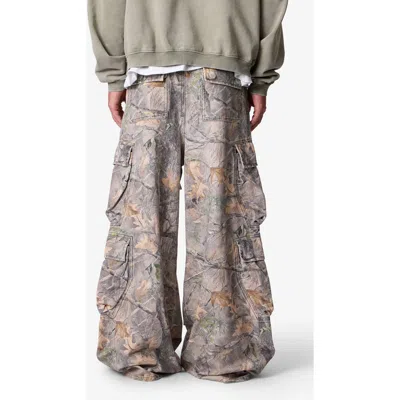 Mnml Rave Double Cargo Pants In Grass Camo