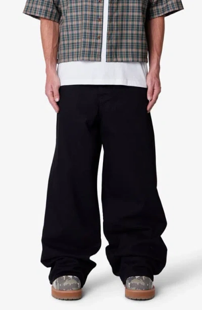 Mnml Raw Baggy Rave Wide Leg Jeans In Black