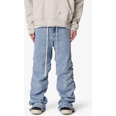 Mnml Ruched Denim Wide Leg Jeans In Blue