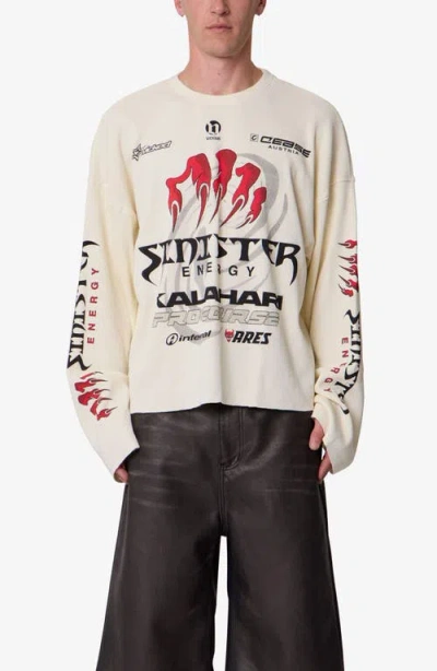 Mnml Sinister Thermal Long Sleeve Cotton Graphic T-shirt In Neutral