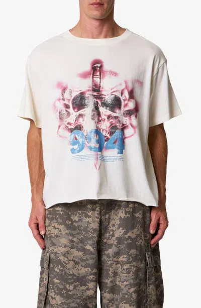 Mnml Skull Dagger Cotton Graphic T-shirt In White