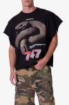Mnml Snake Graphic Cutoff T-shirt In Black