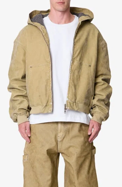 Mnml Stretch Cotton Work Jacket In Brown