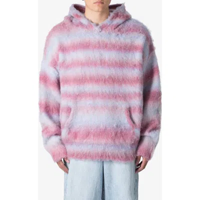 Mnml Stripe Brushed Hoodie Sweater In Pink Multi