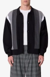 Mnml Stripe Collar Cardigan In Black