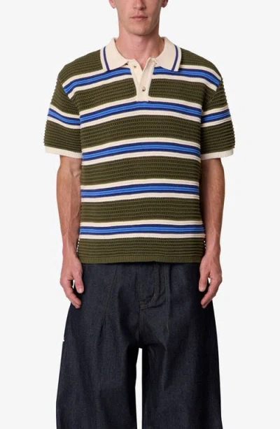 Mnml Striped Knit Polo Shirt In Multi