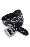 Mnml Stud Leather Belt In Black