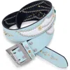 Mnml Stud Leather Belt In Blue