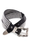 Mnml Studded Leather Belt In Black