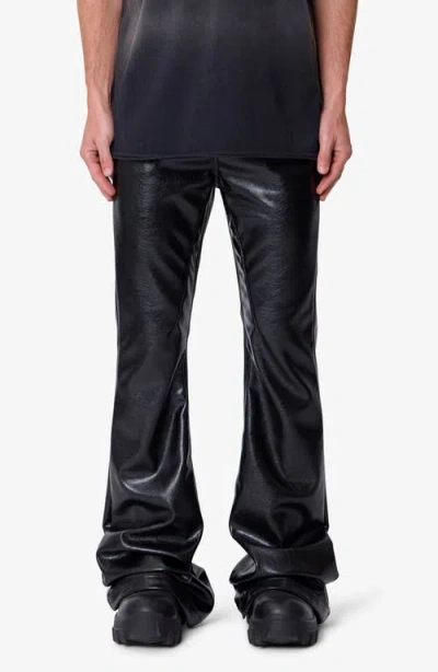 Mnml Super Stacked Faux Leather Pants In Black