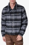 Mnml Textured Stripe Shirt Jacket In Black/grey