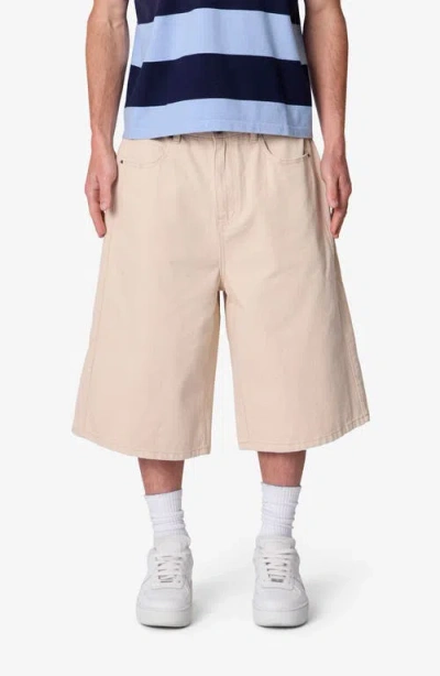 Mnml Ultra Baggy Paneled Chino Shorts In Brown