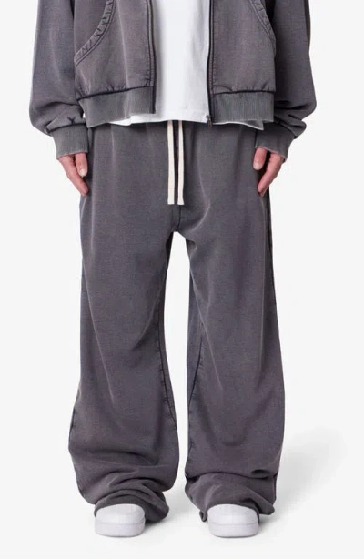 Mnml Ultra Baggy Washed Cotton Fleece Sweatpants In Gray