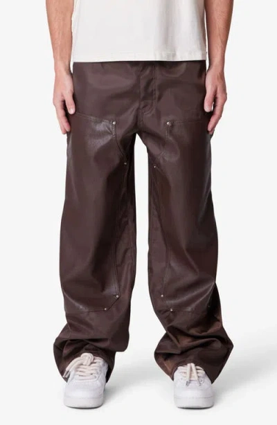Mnml Ultra Baggy Work Pants In Brown