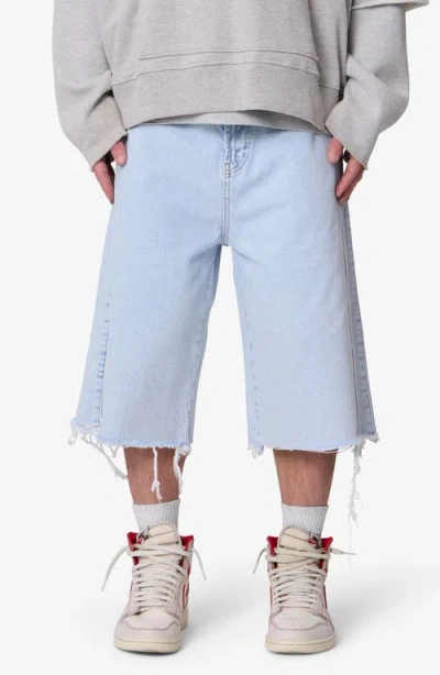 Mnml Ultrabaggy Denim Cutoff Shorts In Blue