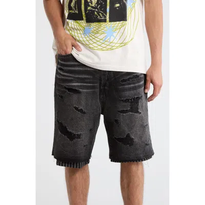 Mnml Ultrabaggy Lined Denim Shorts In Black