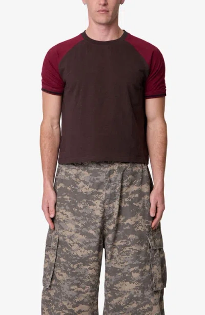 Mnml Vintage Raglan Cotton T-shirt In Burgundy