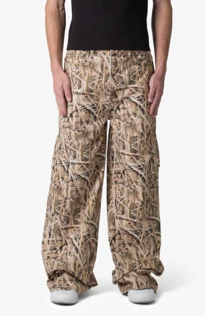 Mnml Void Baggy Cargo Jeans In Grass Camo