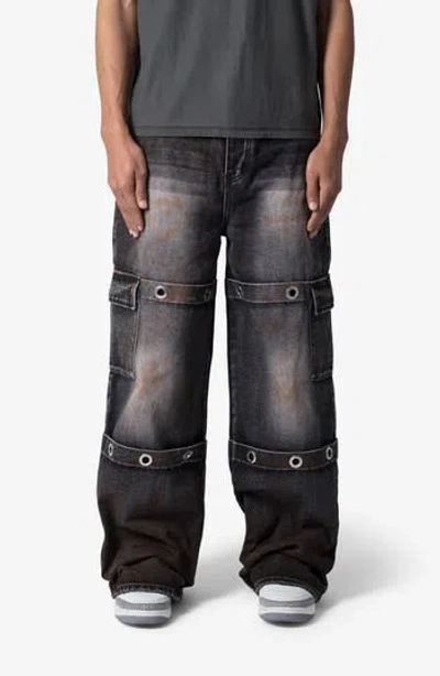 Mnml Void Grommet Embellished Baggy Jeans In Black