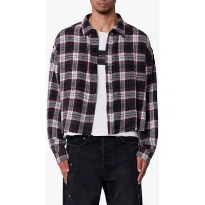Mnml Washed Crop Flannel Button-up Shirt In Multi