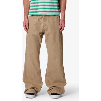 Mnml Washed Kick Flare Jeans In Brown