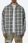 MNML WASHED PLAID BUTTON-UP SHIRT