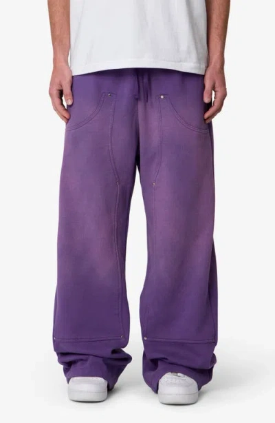 Mnml West Baggy Fit Double Knee Sweatpants In Purple