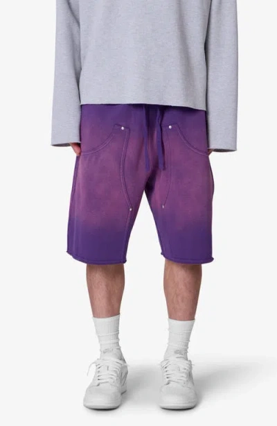 Mnml West Double Knee Sweat Shorts In Purple