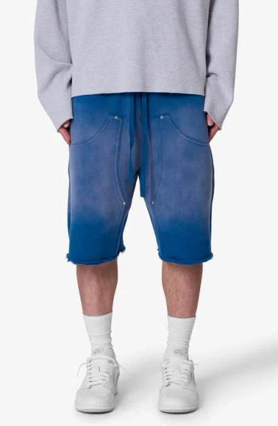 Mnml West Double Knee Sweat Shorts In Blue