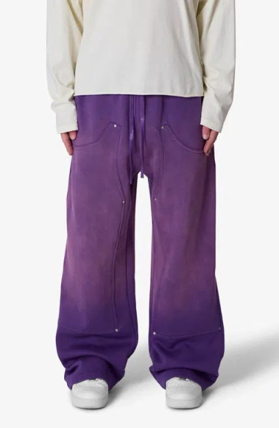 Mnml West Double Knee Sweatpants In Purple