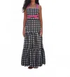 Mo Maya Luna Leopard Strap Maxi Dress In Black In Black