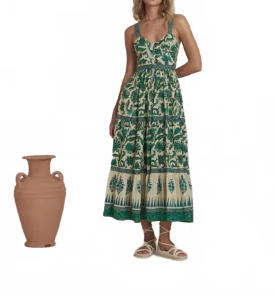 Mo Maya Mojo Bustier Maxi Dress In Green