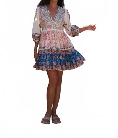 Mo Maya Peacock Mini Dress In Multi