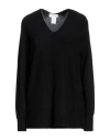 Mo-moi Woman Sweater Black Size L Viscose, Pbt - Polybutylene Terephthalate, Nylon In Black