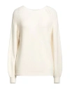 Mo-moi Woman Sweater Ivory Size 3 Viscose, Pbt - Polybutylene Terephthalate, Nylon In White