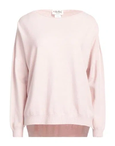 Mo-moi Woman Sweater Light Pink Size 3 Viscose, Pbt - Polybutylene Terephthalate, Nylon