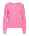 Mo-moi Woman Sweater Pink Size 3 Viscose, Pbt - Polybutylene Terephthalate, Nylon