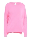 Mo-moi Woman Sweater Pink Size 1 Viscose, Pbt - Polybutylene Terephthalate, Nylon