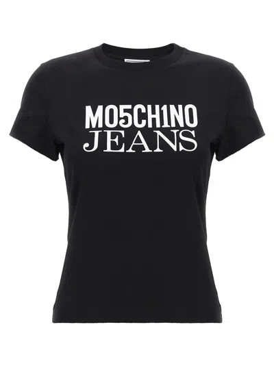 Mo5 Ch1 No Jeans Logo Print T Shirt In Black