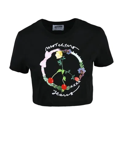Mo5ch1no Jeans Black Cotton T-shirt